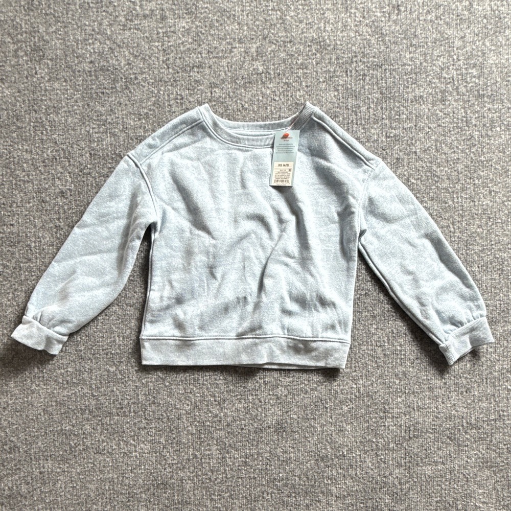 Cat & Jack Girls Heather Blue Solid Crew Neck Long Sleeve Sweatshirt XS 4/5